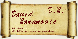 David Maranović vizit kartica